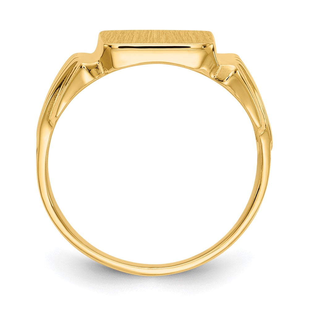 14k 10.5x Square Open Back Mens Signet Ring