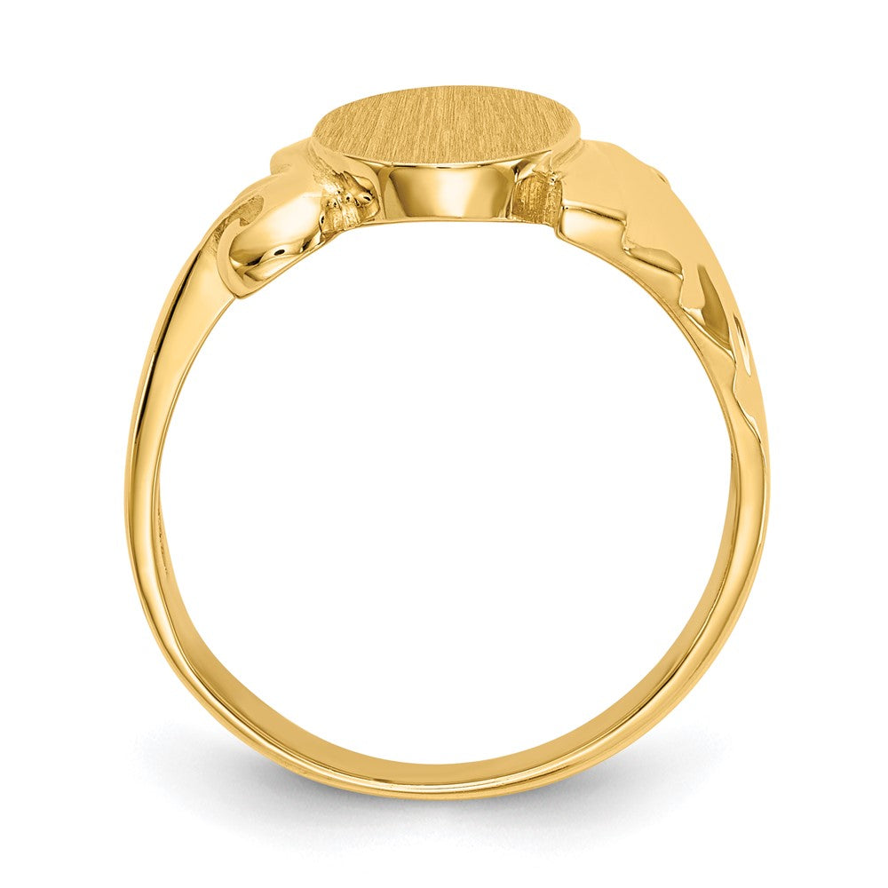 14k 8.5x Oval Open Back Signet Ring