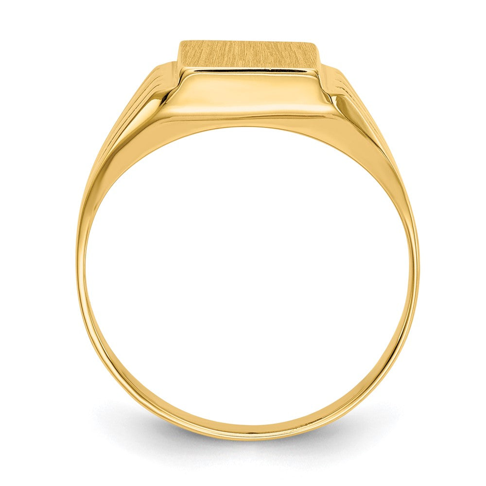 14k 9.0x Rectangle Open Back Signet Ring