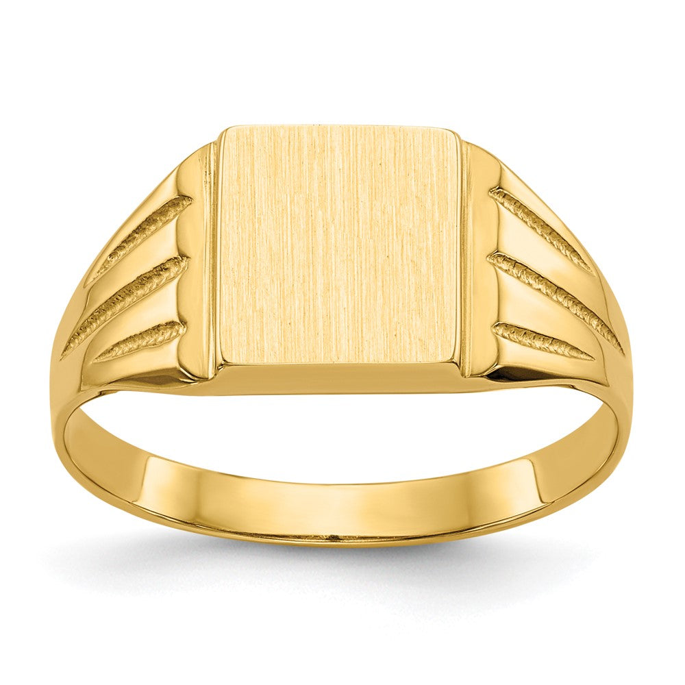 14k 9.0x Rectangle Open Back Signet Ring