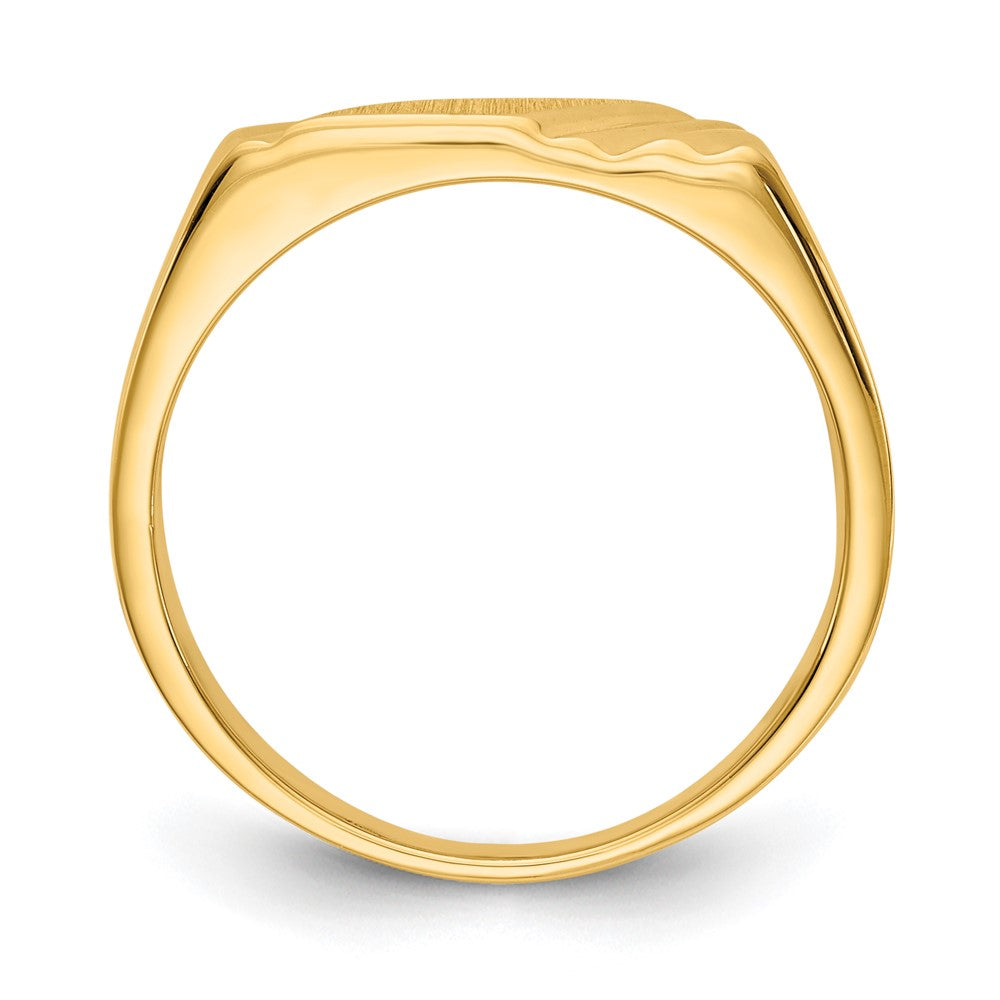14k 12.0 x Open Back Diagonal Signet Ring