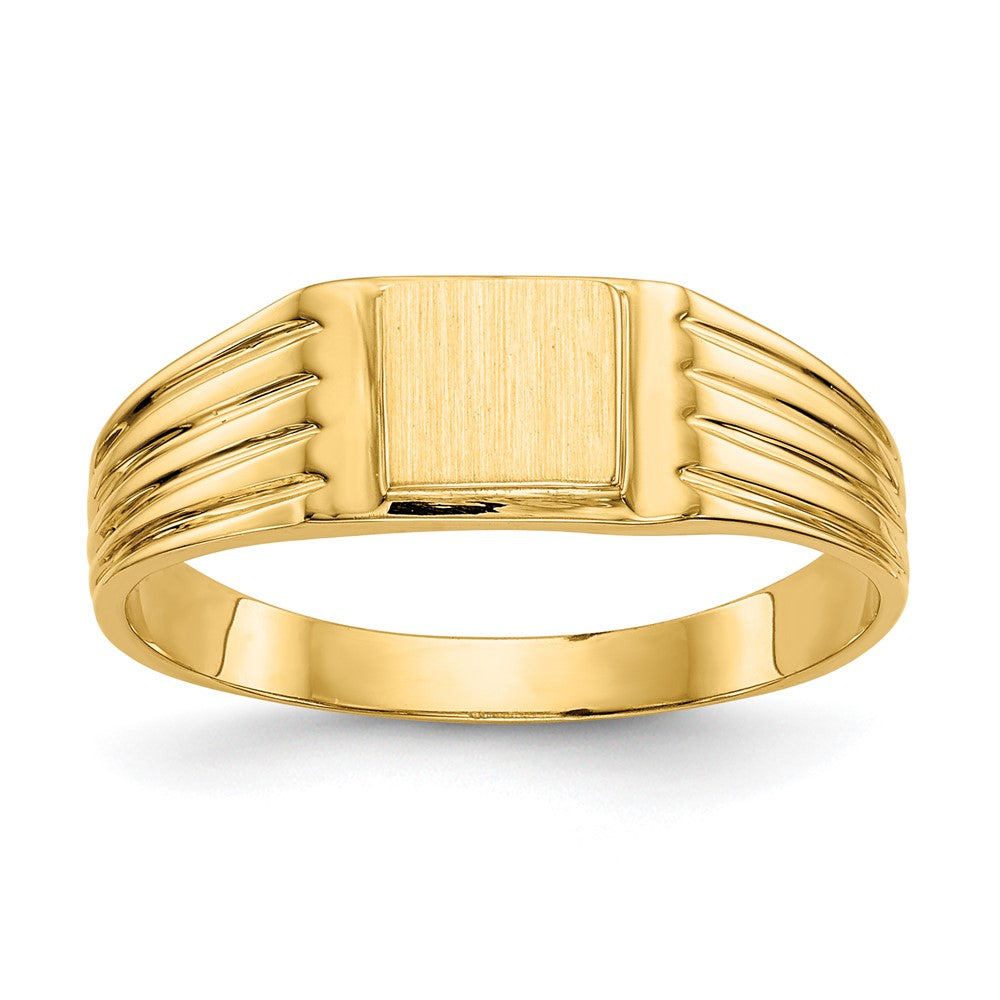 14k 5.25x Open Back Size 6 Square Signet Ring