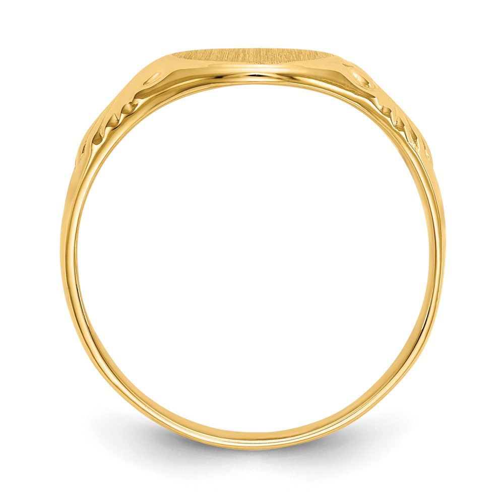 14k 7.5x Oval Closed Back Signet Ring