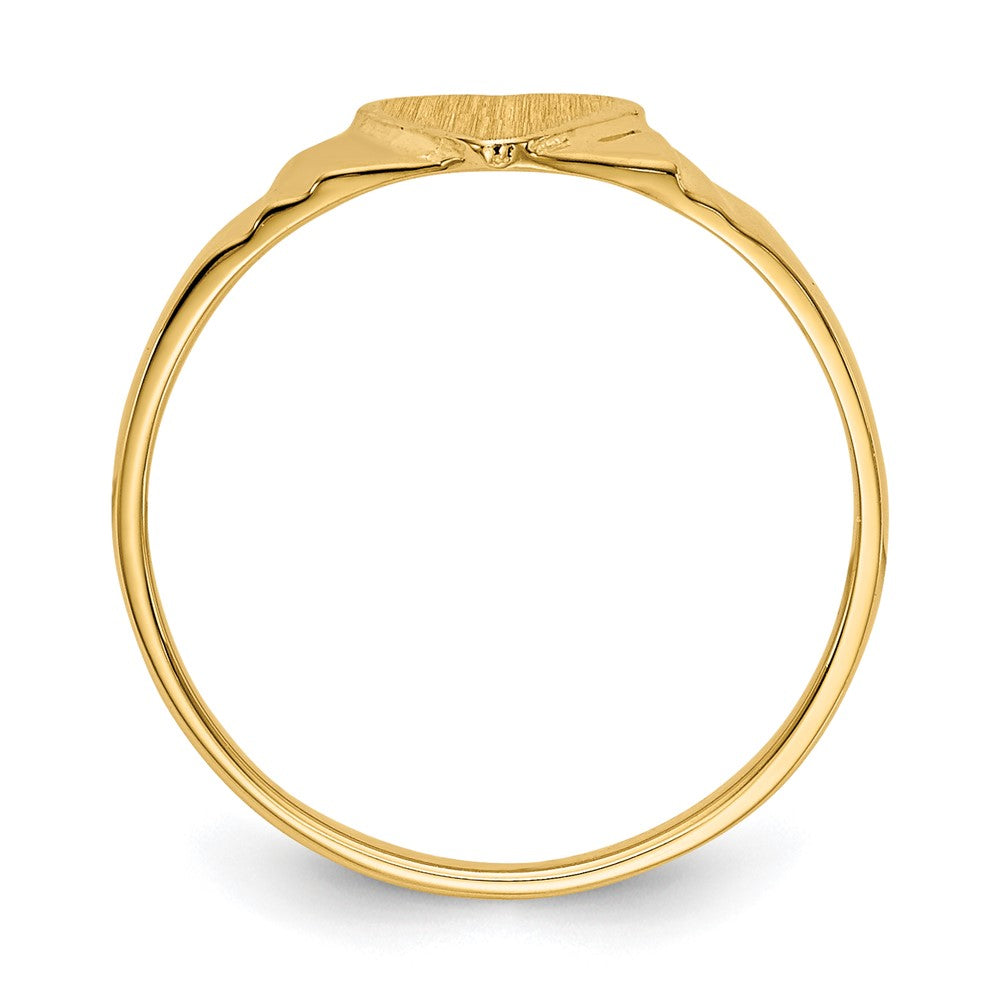 14k 5.5x Closed Back Size 3 Heart Signet Ring