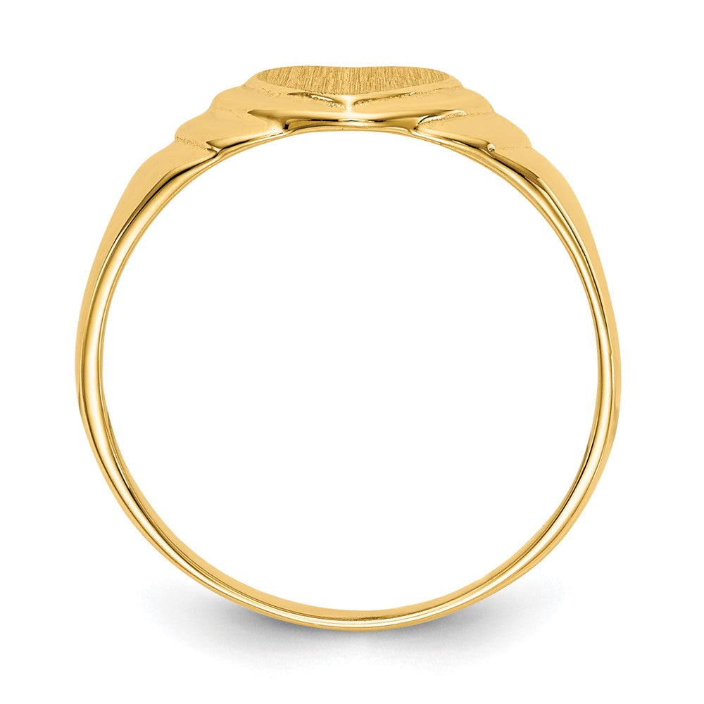 14k 6.75x Closed Back Size 4.75 Heart Signet Ring