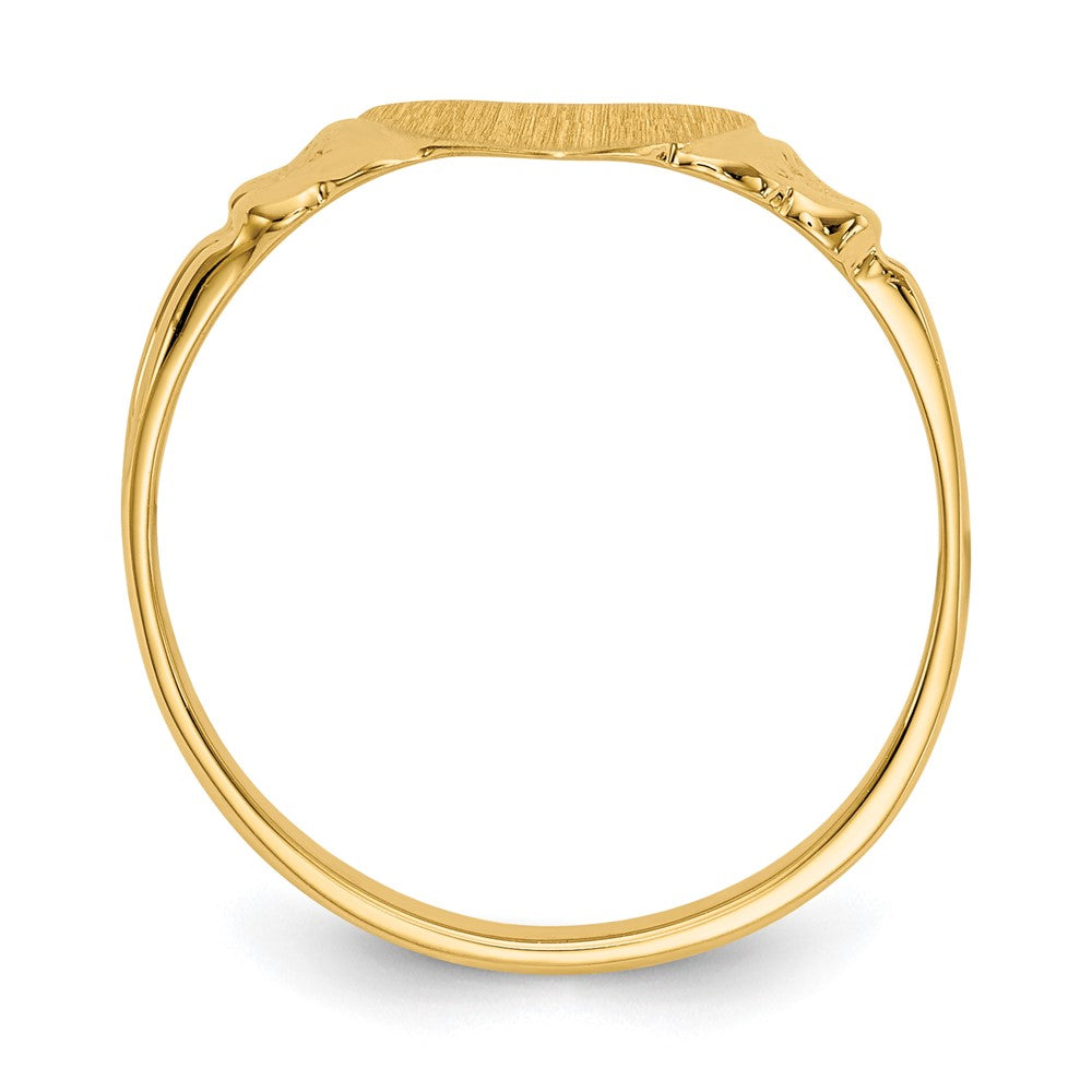 14k 8.0x Closed Back Size 5 Heart Signet Ring