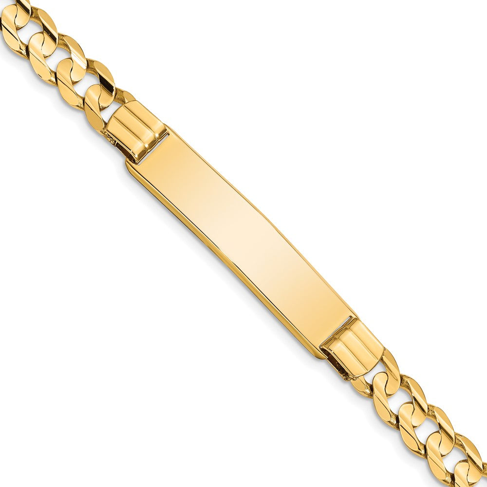 14k Polished Solid Chain/Solid Plate Curb Link 37x Plate ID Bracelet
