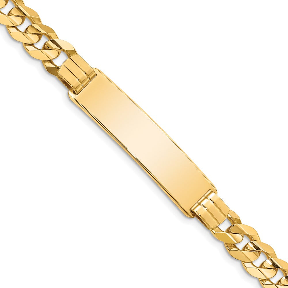 14k Polished Solid Chain/Solid Plate Curb Link 37x Plate ID Bracelet