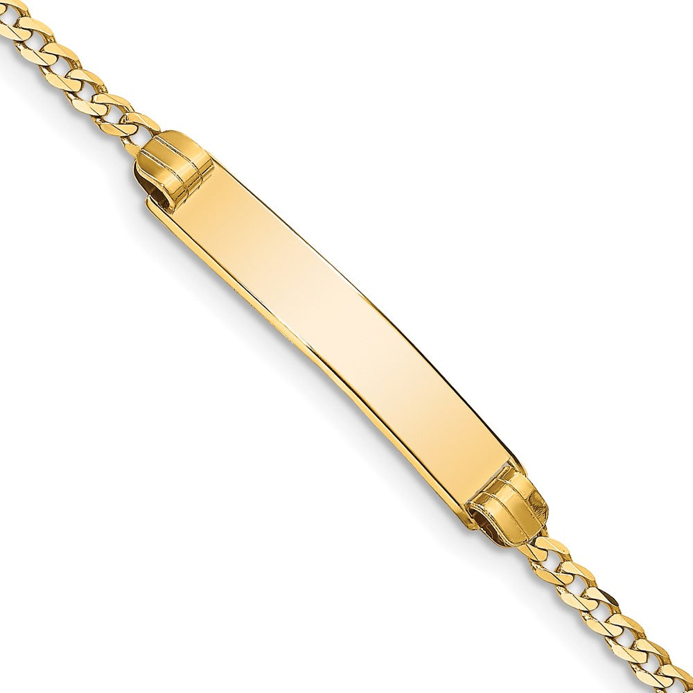 14k Polished Solid Chain/Solid Plate Curb Link 25x Plate ID Bracelet