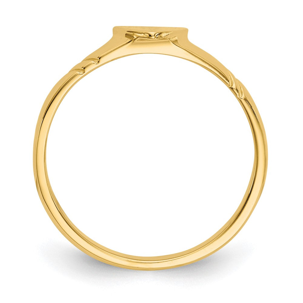 14k 5.0x Closed Back Size 3 Heart Signet Ring