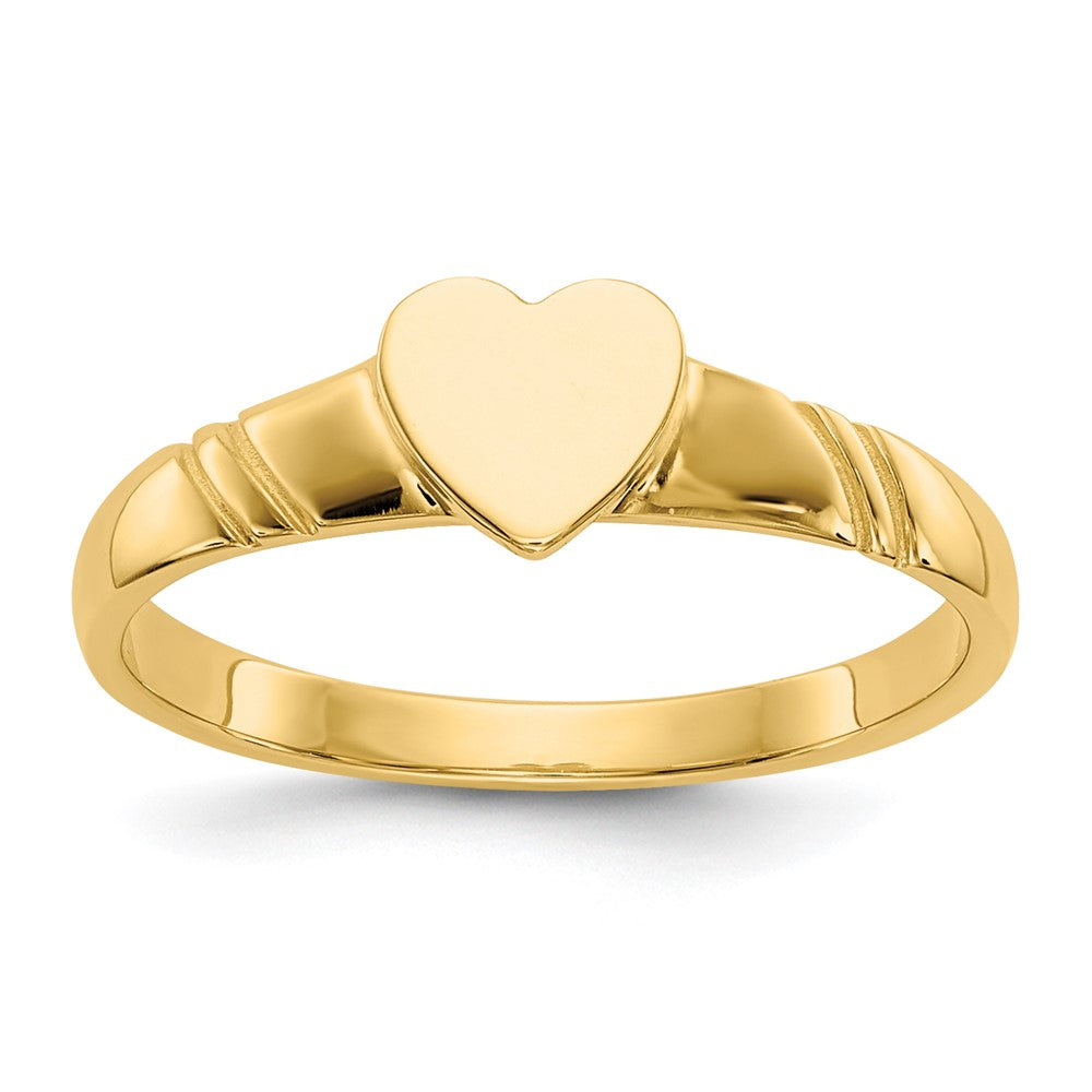14k 5.0x Closed Back Size 3 Heart Signet Ring
