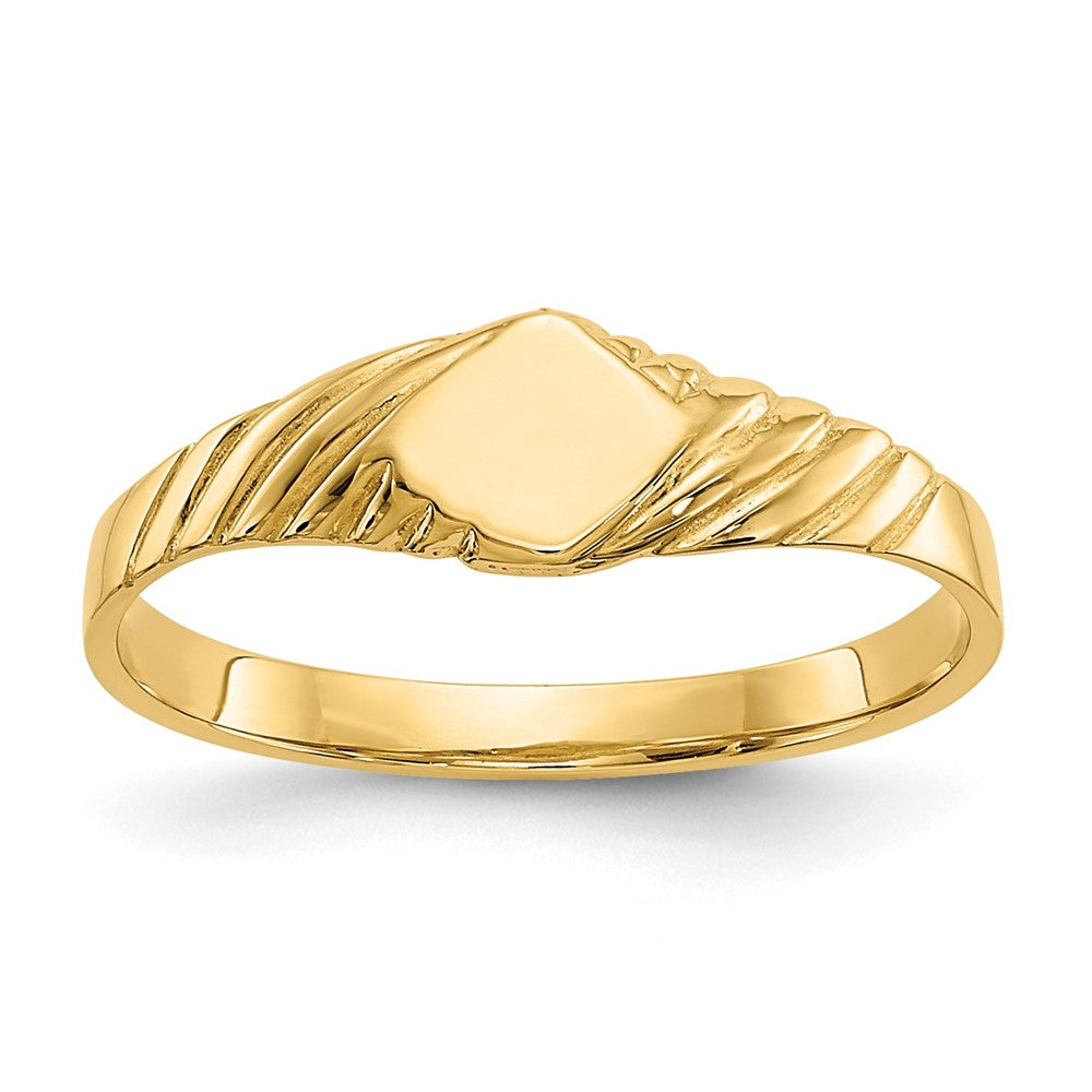 14k 5.0x Open Back Size 3 Fancy Square Signet Ring