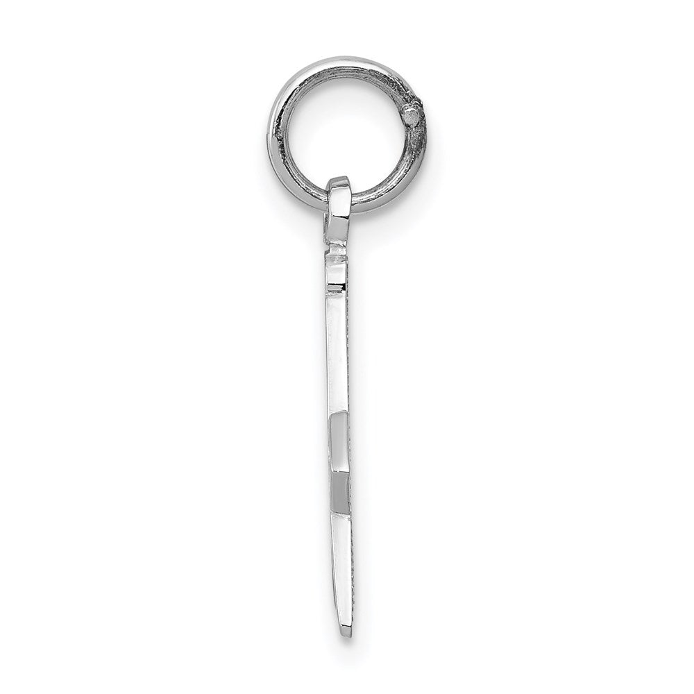 14k White Gold Polished and Textured Masonic Symbol Charm