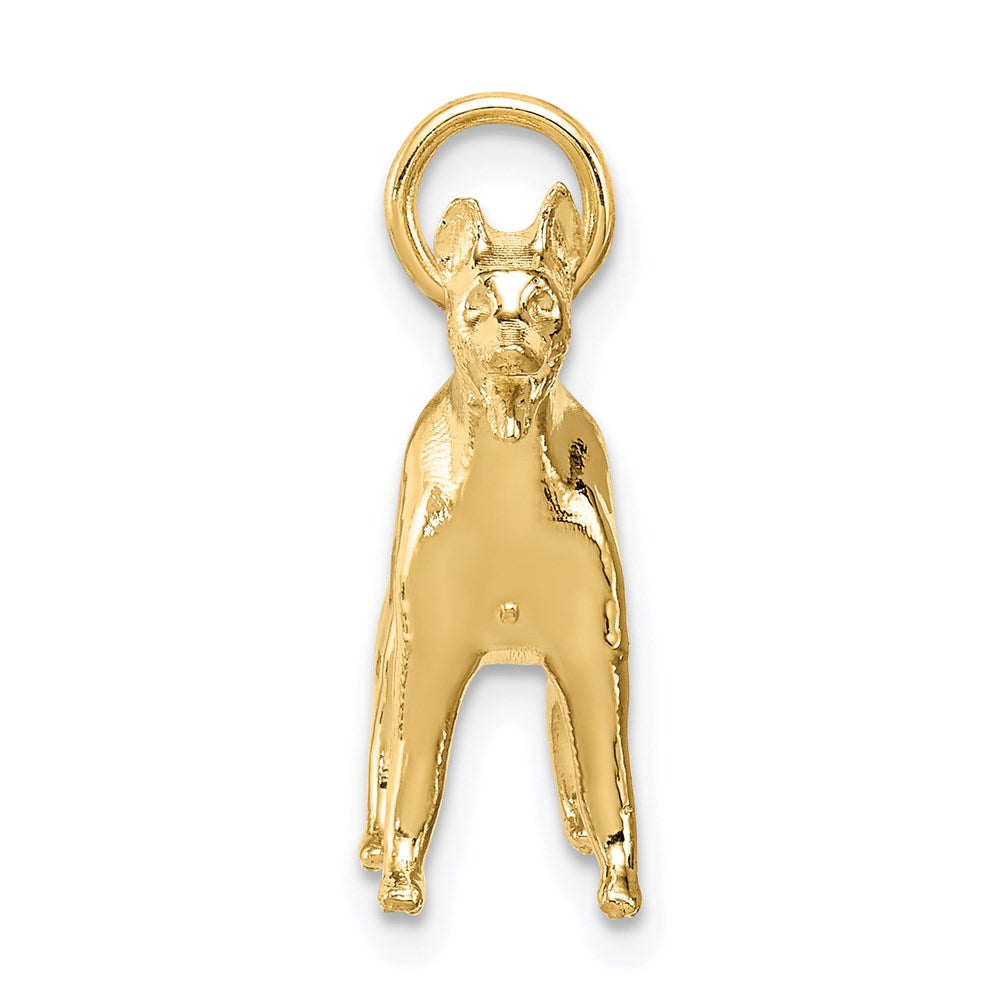 14k Solid Polished 3-D German Shepherd Necklace