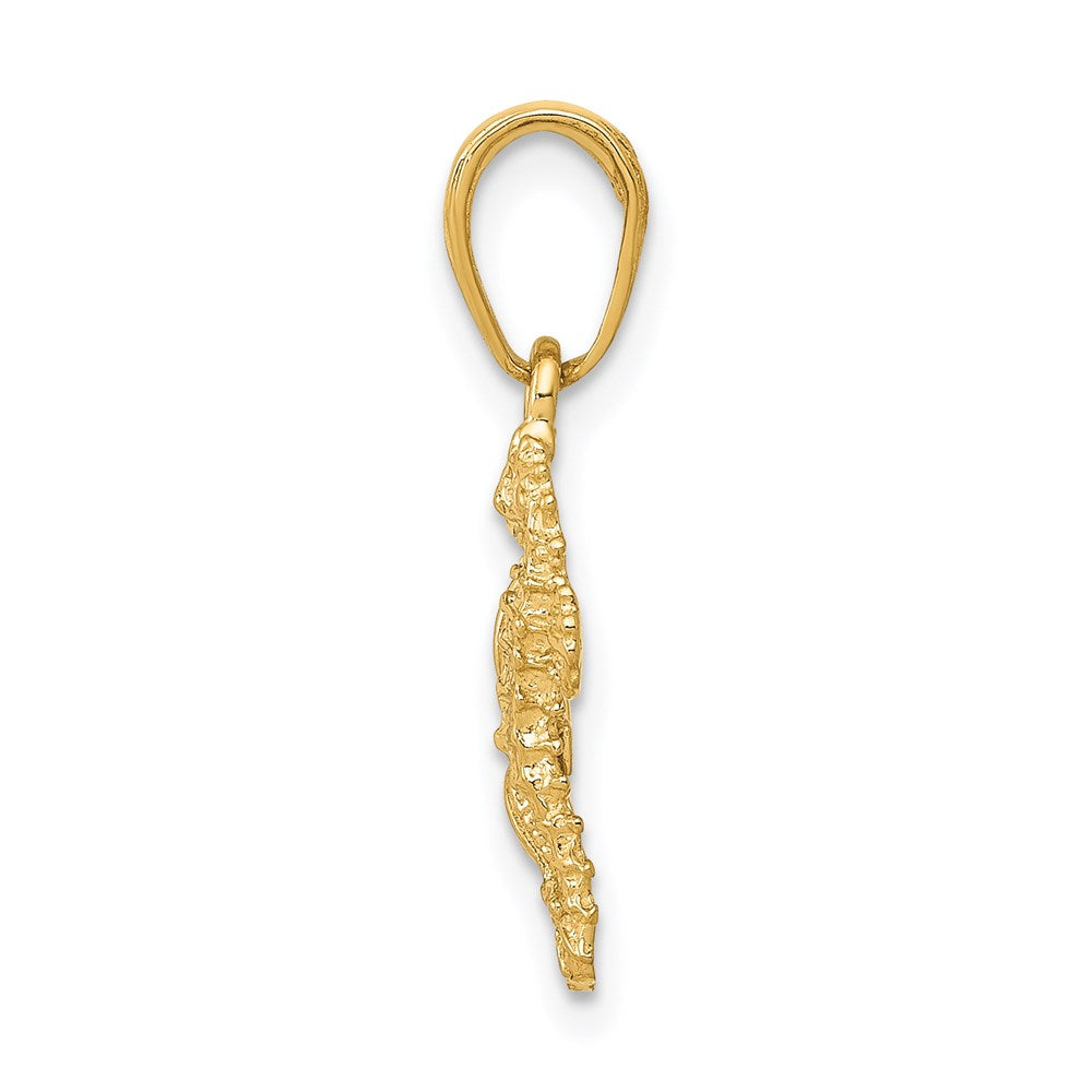 14K Solid Seahorse and Starfish Pendant