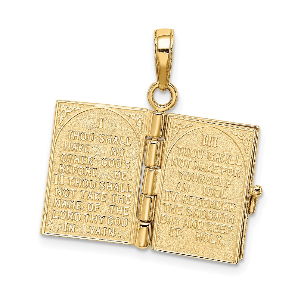 14K 3D Ten Commandments Bible Pendant