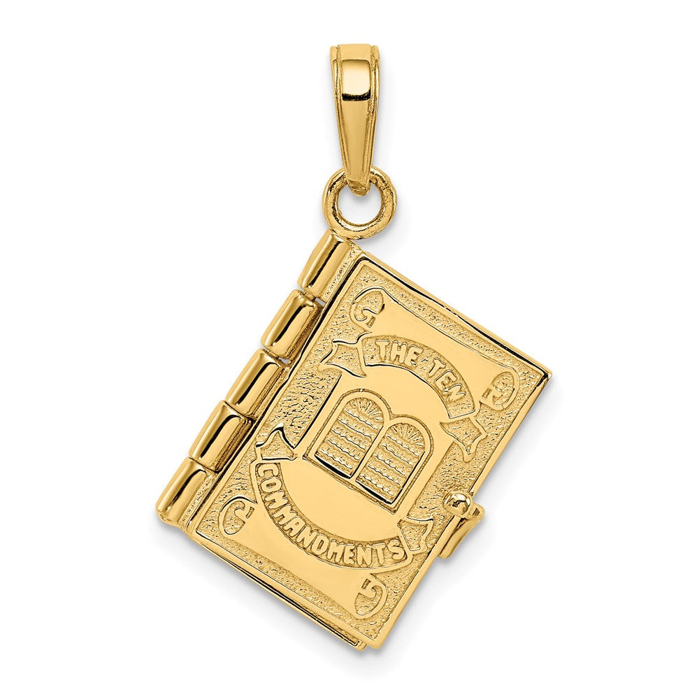 14K 3D Ten Commandments Bible Pendant