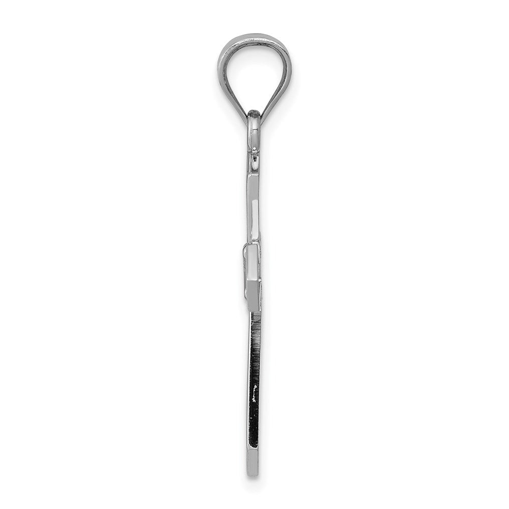 14k White Gold -X- Center Passion Cross Pendant