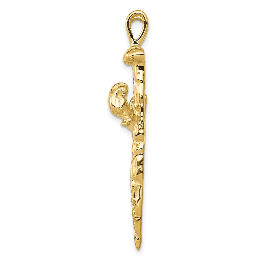 14K Polished Nail Cross Charm