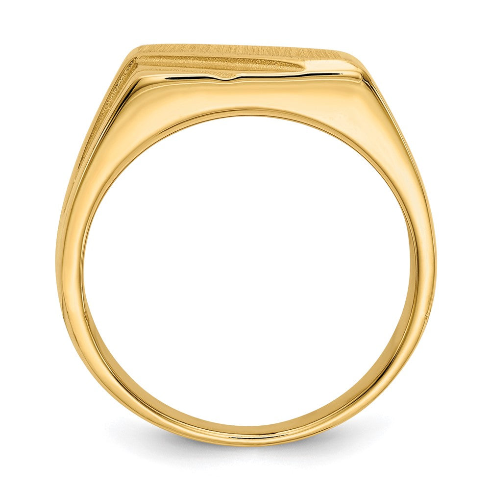 14k 13.0x Open Back Diagonal Mens Signet Ring