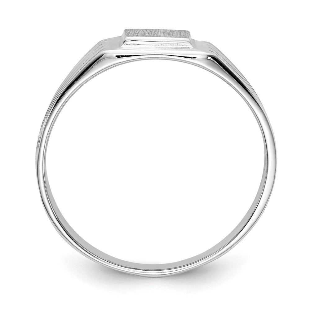 14k White Gold 5.25x Open Back Size 5.5 Square Signet Ring