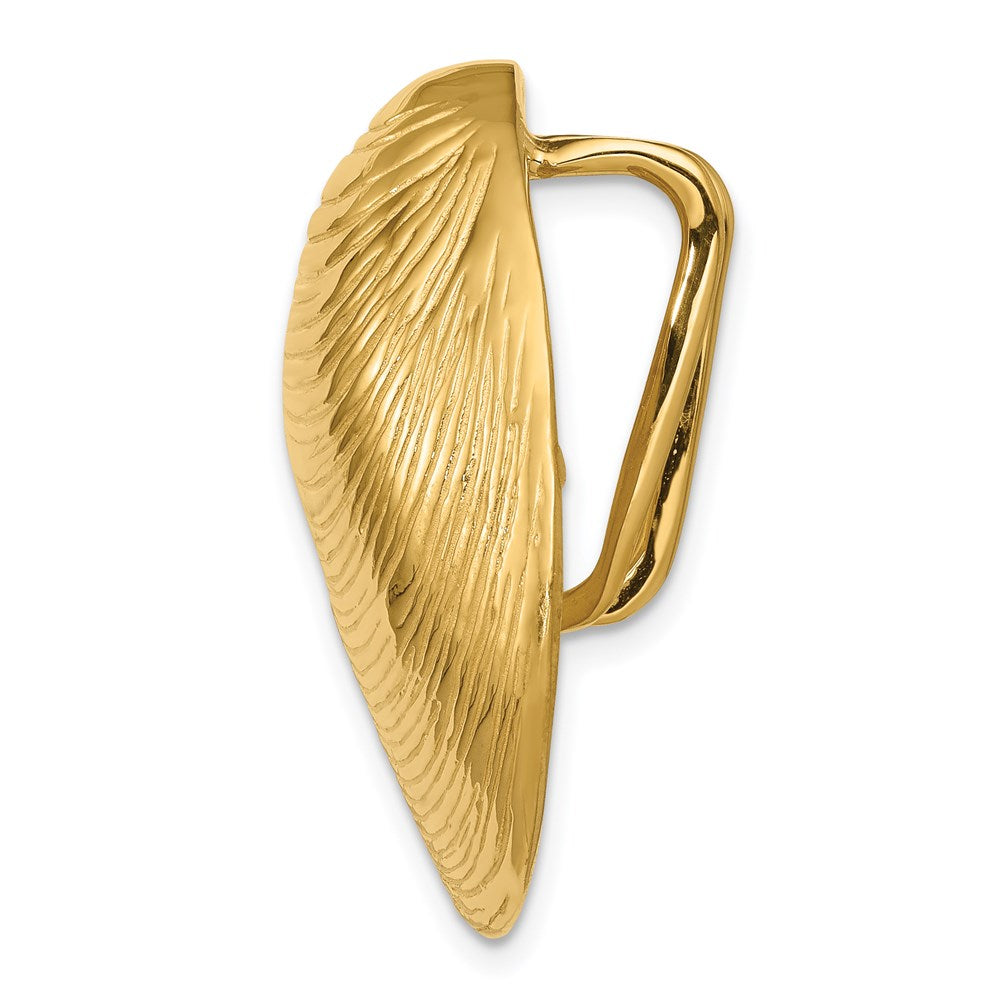 14k Large Clam Shell Omega Slide