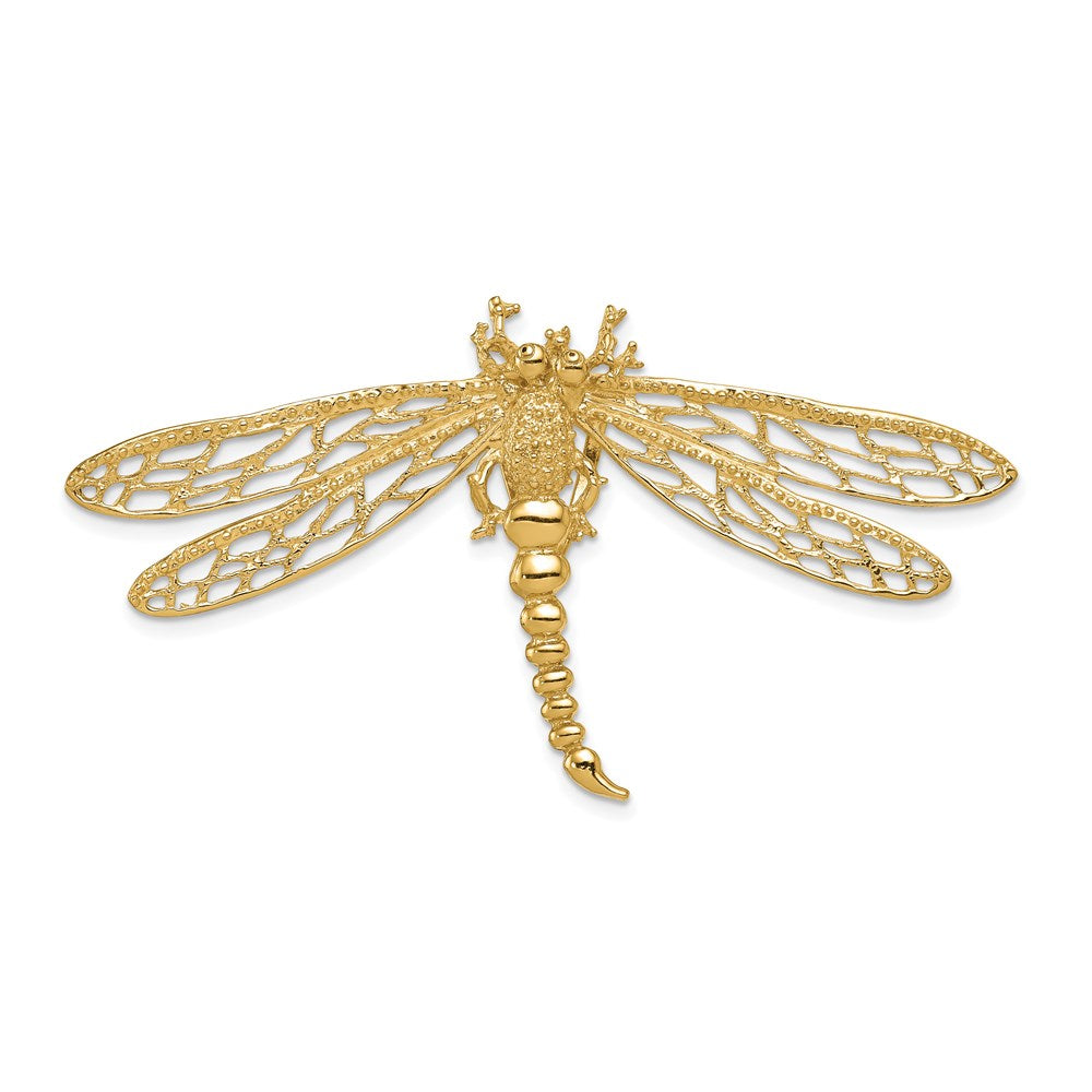 14k Cut-out Dragonfly Omega Slide