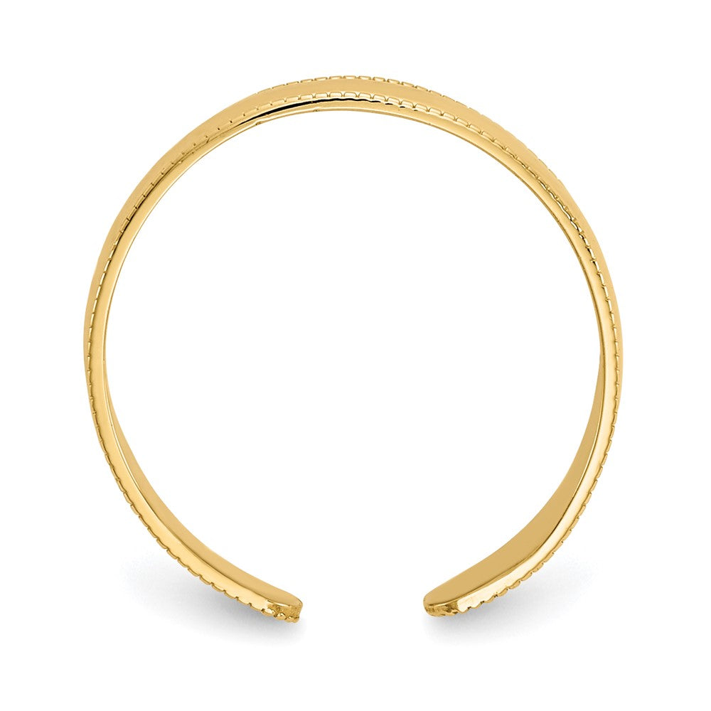 14K Adjustable Milgrain Band Toe Ring