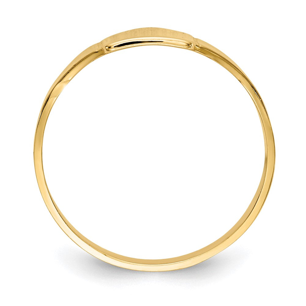 14k Polished 6.5x Closed Back Size 4 Square Signet Ring