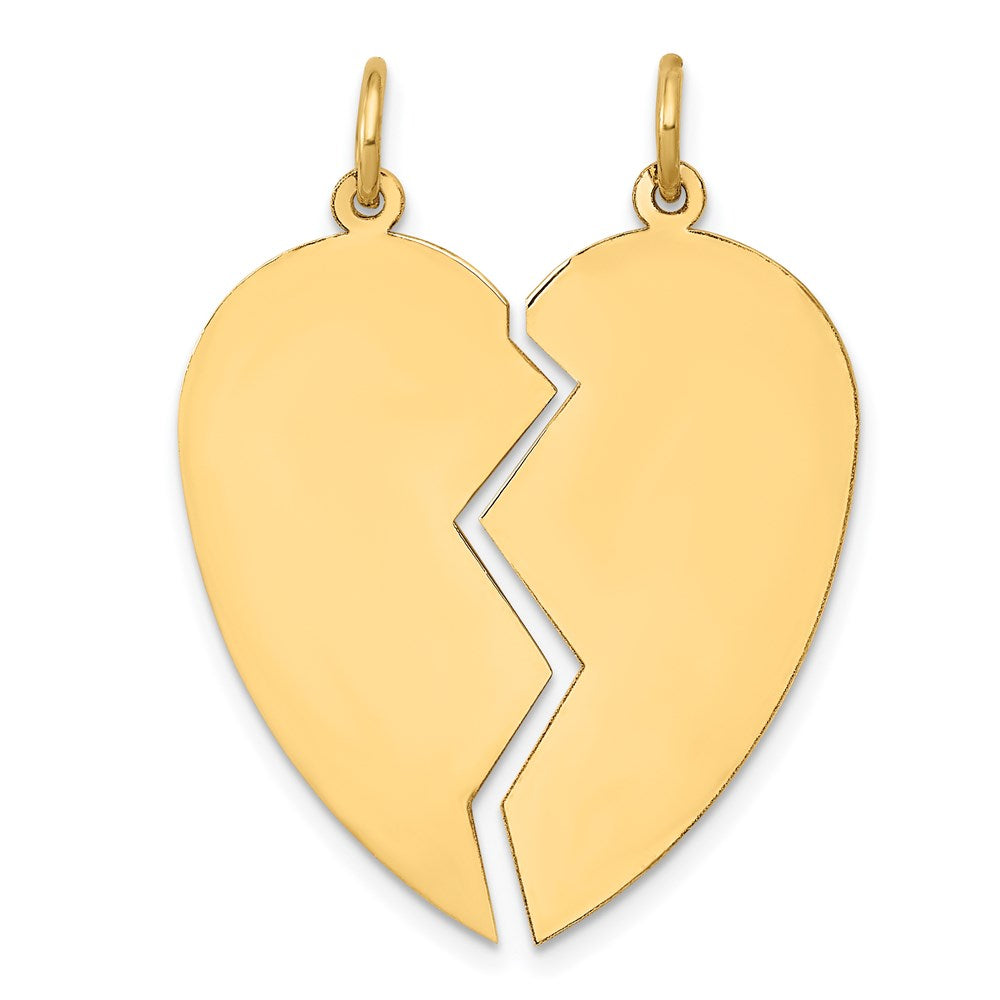 14K 2-piece Engravable Heart Charm Set
