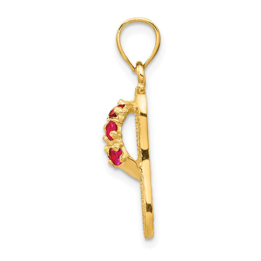 14k 3D January/CZ Birthstone Flip Flop Pendant