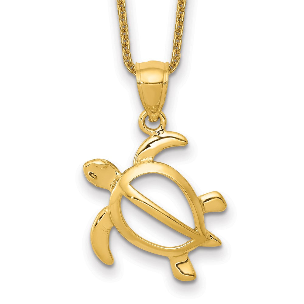 14k Open Turtle Necklace