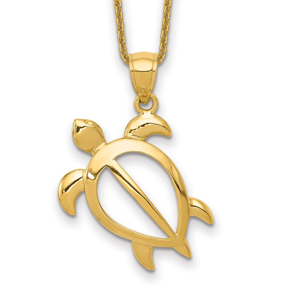 14k Open Turtle Necklace