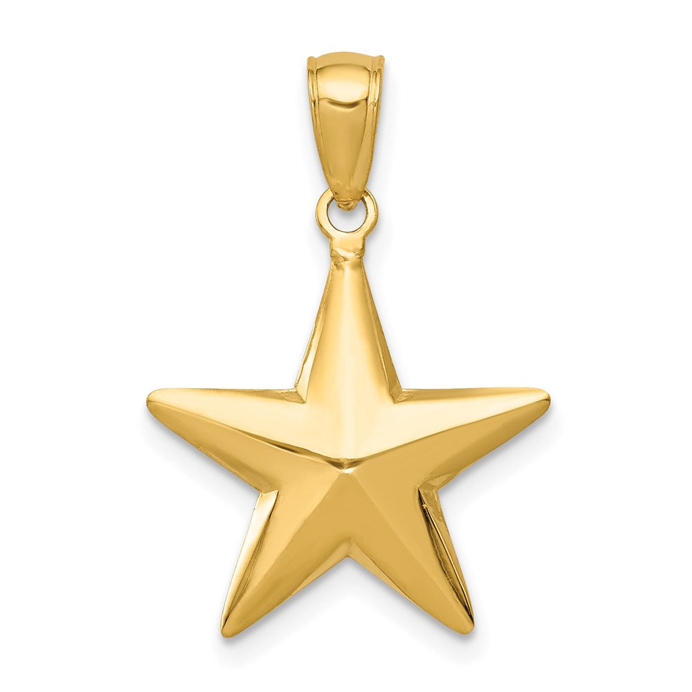 14k Polished 3-D Star Pendant