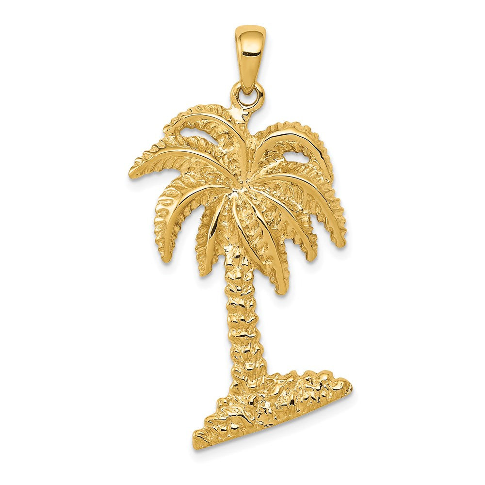 14K Large Palm Tree Pendant