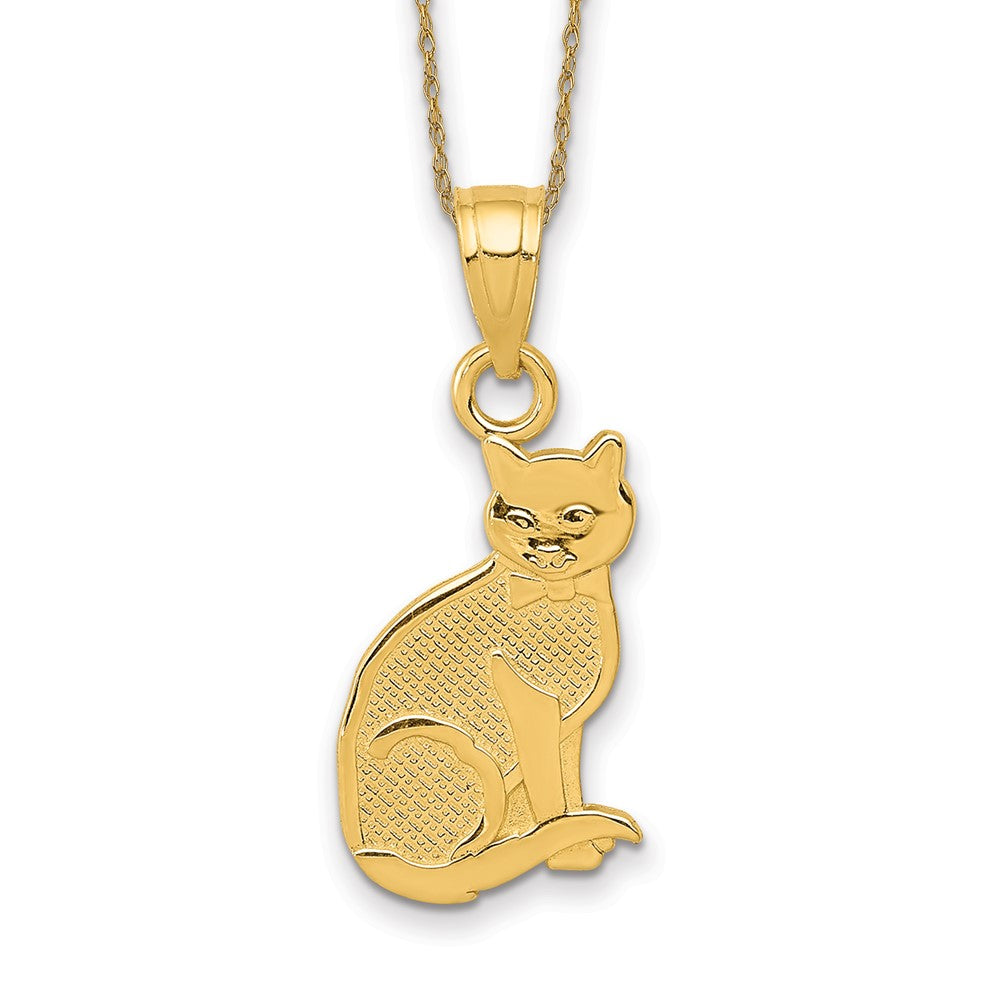 14k I HEART MY CAT on Reverse Cat Necklace