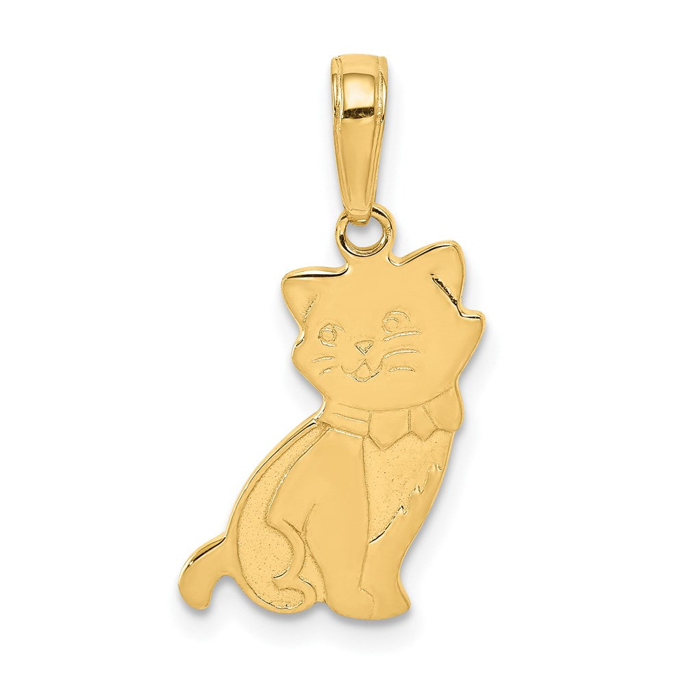 14K Sitting Cat Pendant