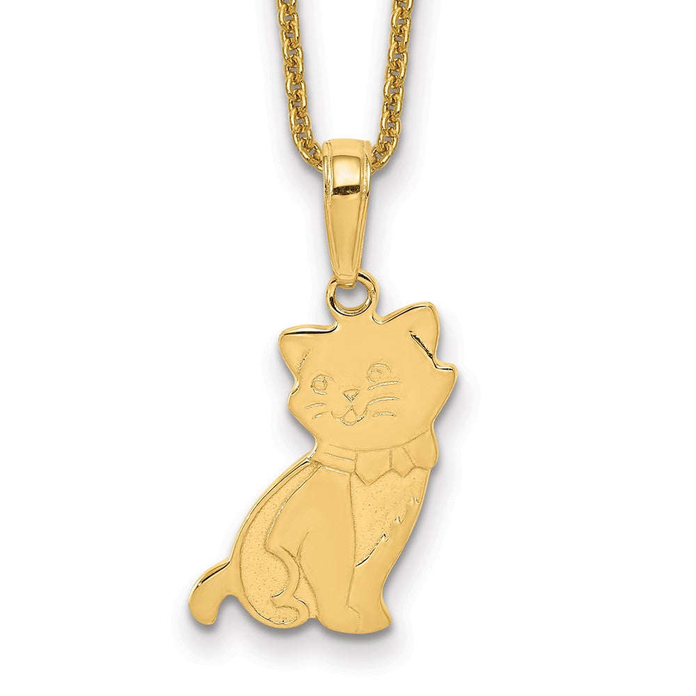 14k Sitting Cat Necklace