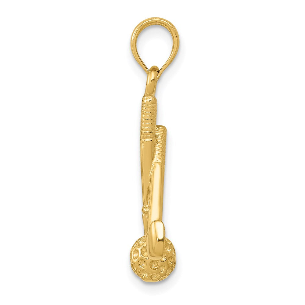 14K 3-D Golf Clubs and Ball Pendant