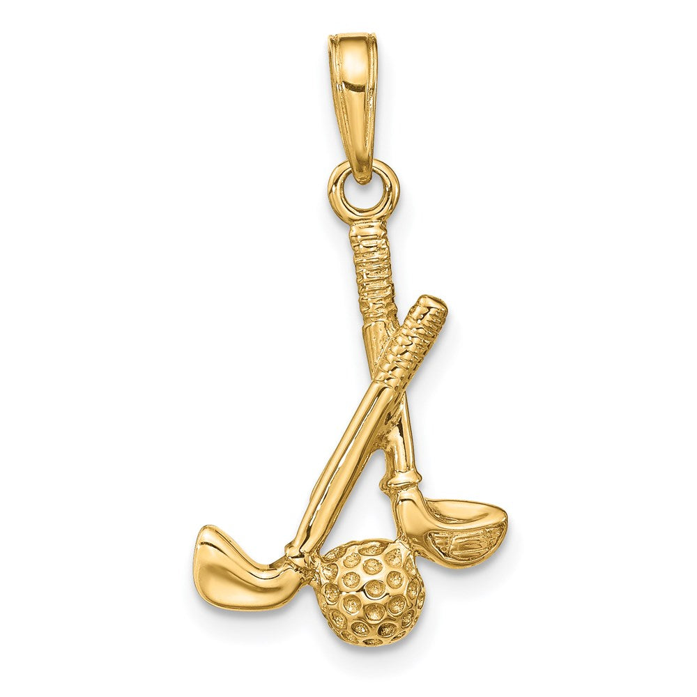 14K 3-D Golf Clubs and Ball Pendant
