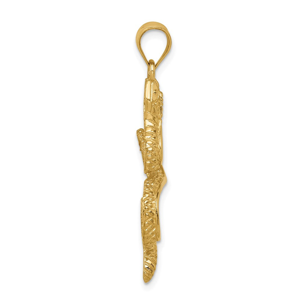 14K Polished Textured Snake Pendant