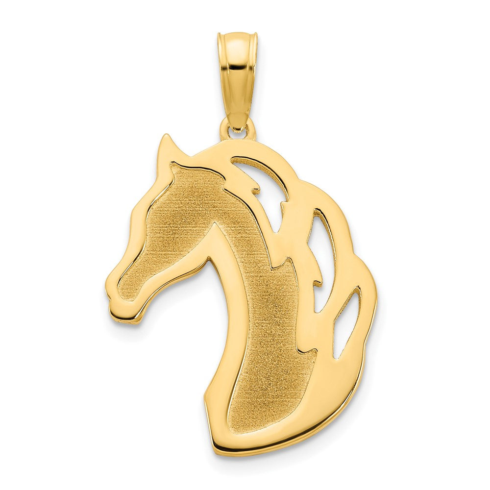 14k Sandblasted Horse Head Charm