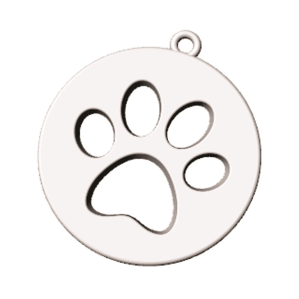 14k Fancy Paw Print Charm