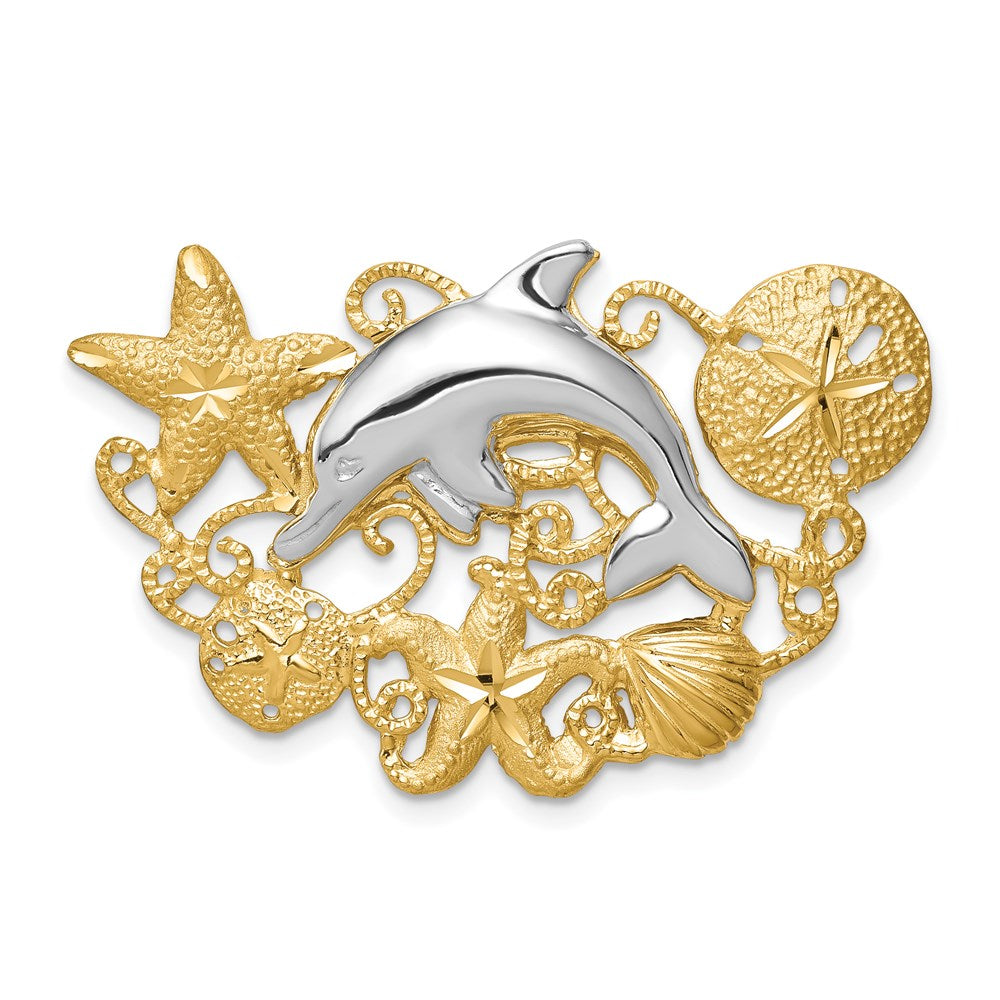 14k Two-tone Sea Life Fits / Slide