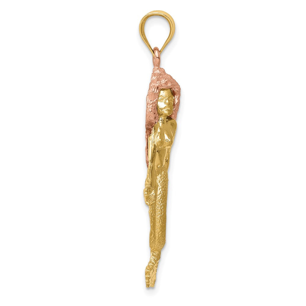 14k Two-Tone Mermaid Charm