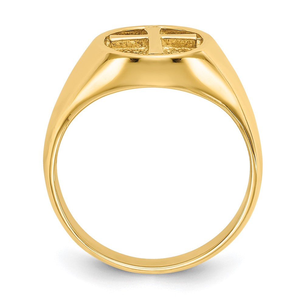 14k Polished Eternal Life Cross Ring