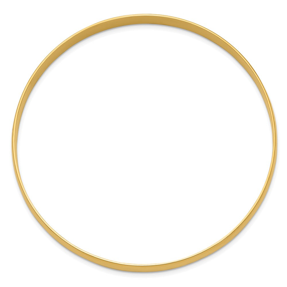 14k Solid Polished Half-Round Slip-On Round Bangle Bracelet