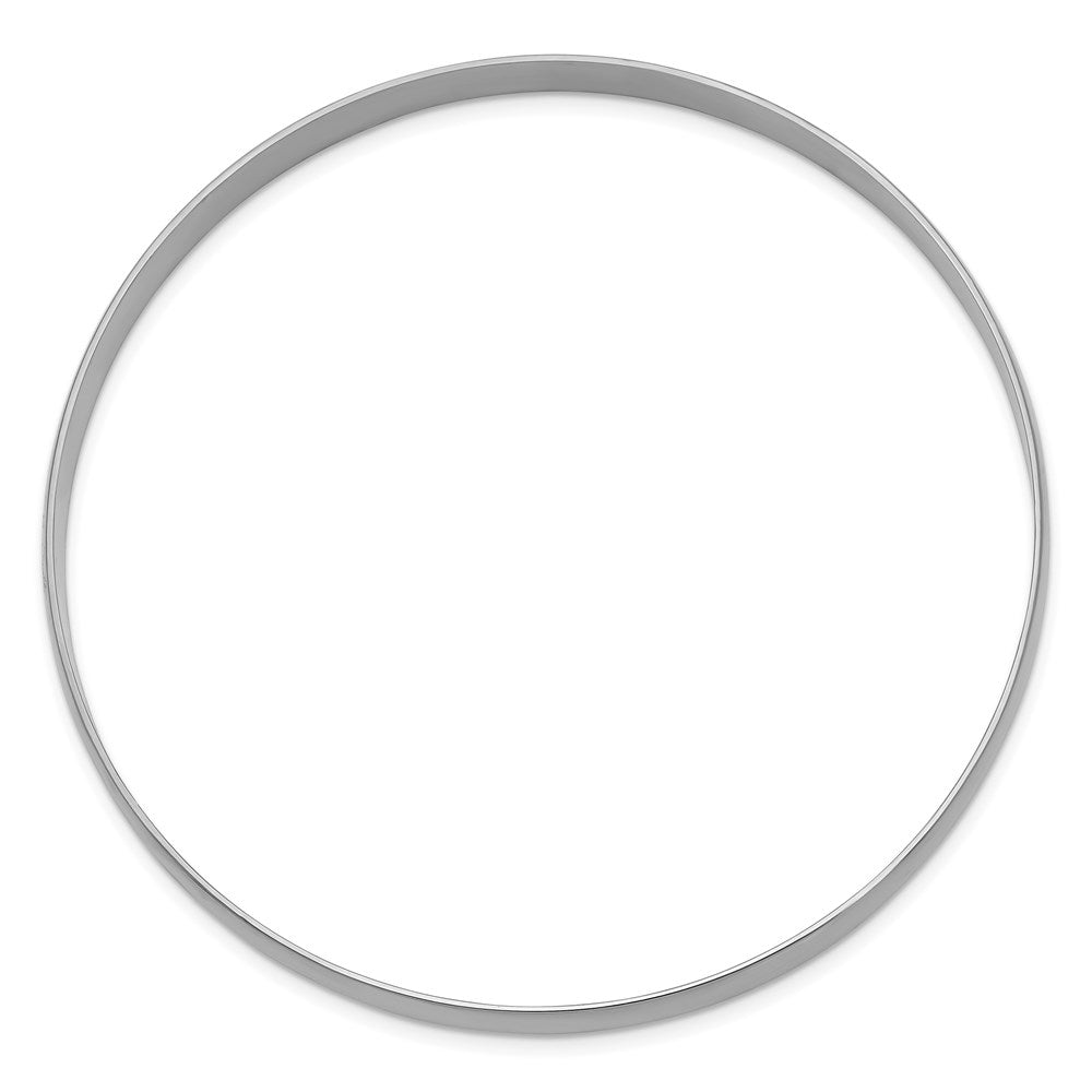 14k White Gold Solid Polished Half-Round Slip-On Round Bangle Bracelet