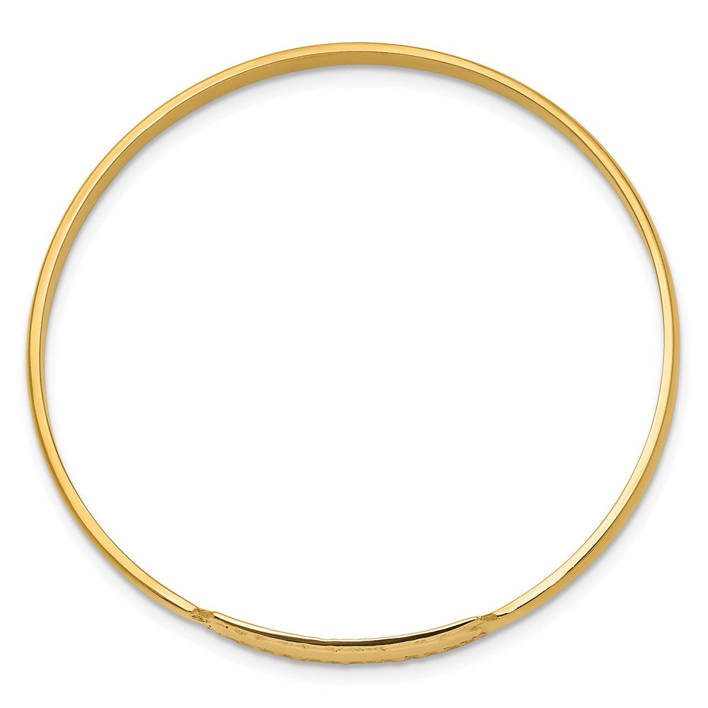 14k Slip-on 6x ID Plate Bangle Bracelet