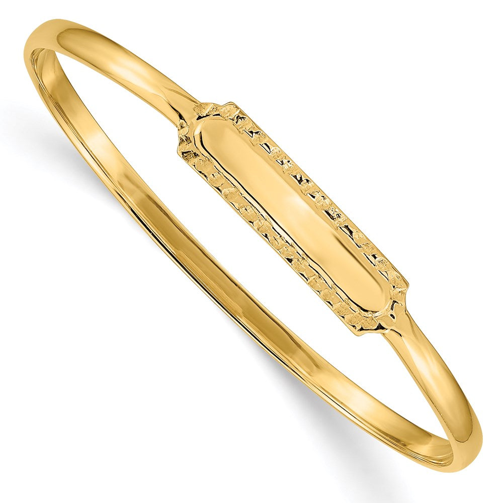14k Slip-on 6x ID Plate Bangle Bracelet